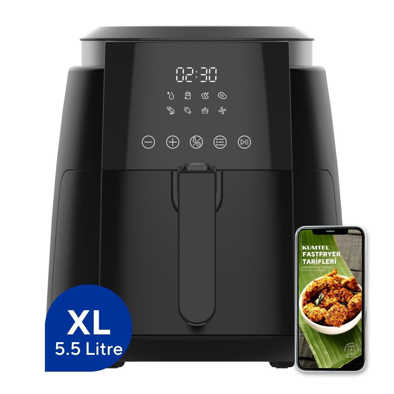 Kumtel Digital Fastfryer Haf-02 Yağsız Fritöz Airfryer